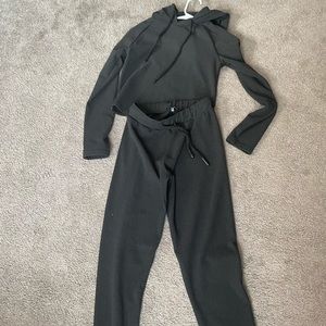 Charcoal crop athletic matching set